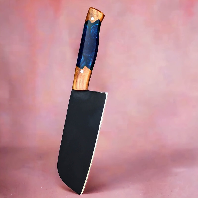 North American Knives 12 Chef Knife Premium Steel Blade With Resin Olive Wood Handle D44 0