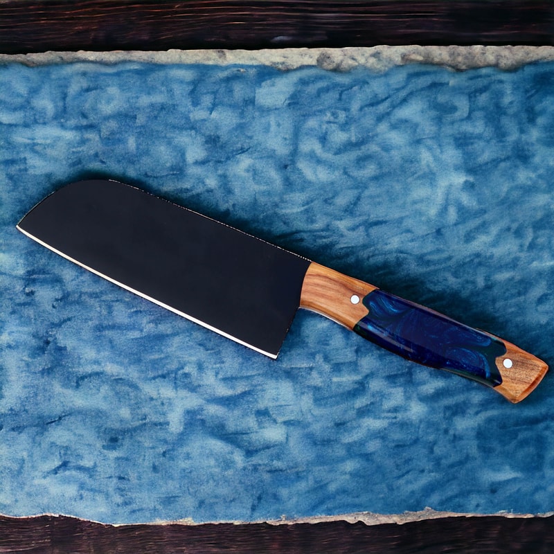 North American Knives 12 Chef Knife Premium Steel Blade With Resin Olive Wood Handle D44 1
