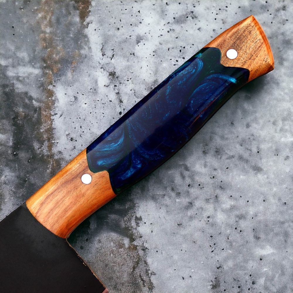 North American Knives 12 Chef Knife Premium Steel Blade With Resin Olive Wood Handle D44 6