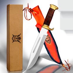 north american knives handcrafted bowie knife with polished wood handle – outdoor & survival essential nakt-d-46