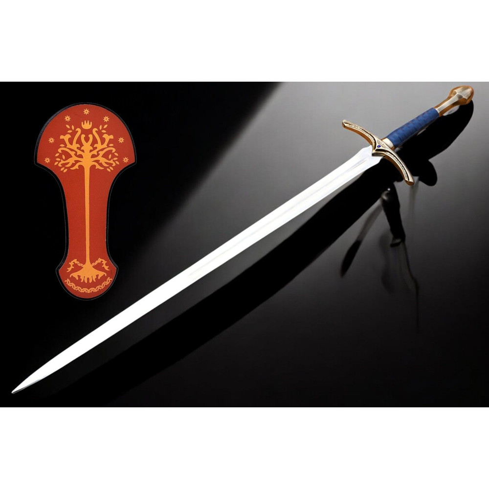 North American Knives  Glamrig Handmade 17 High Carbon Damascus Steel Sword With Leather Sheath  Pr 1