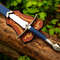 North American Knives  Glamrig Handmade 17 High Carbon Damascus Steel Sword With Leather Sheath  Pr 2