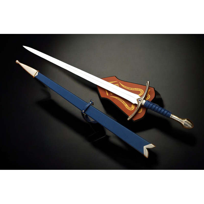 North American Knives  Glamrig Handmade 17 High Carbon Damascus Steel Sword With Leather Sheath  Pr 7