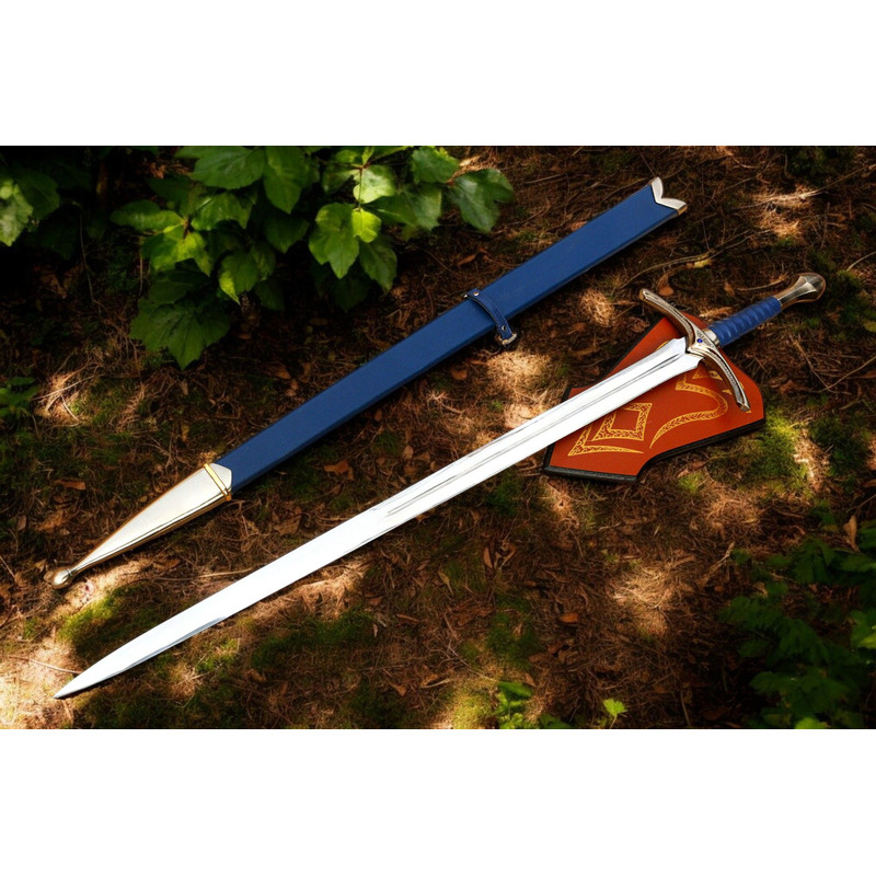 North American Knives  Glamrig Handmade 17 High Carbon Damascus Steel Sword With Leather Sheath  Pr 10