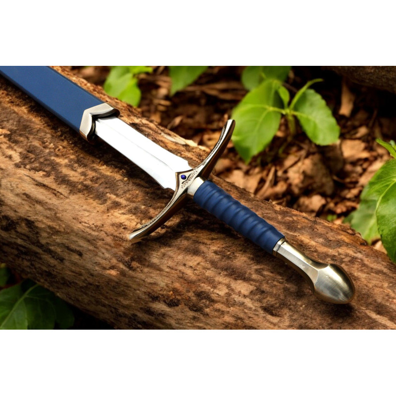 North American Knives  Glamrig Handmade 17 High Carbon Damascus Steel Sword With Leather Sheath  Pr 12