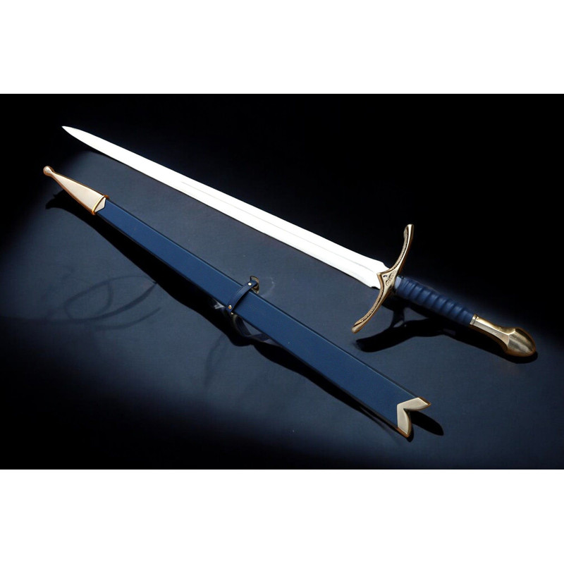 North American Knives  Glamrig Handmade 17 High Carbon Damascus Steel Sword With Leather Sheath  Pr 14