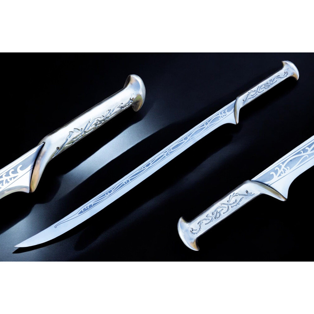 North American KnivesThanudril Handforged Damascus Sword  High Carbon Steel  Leather Sheath  Fantas 0