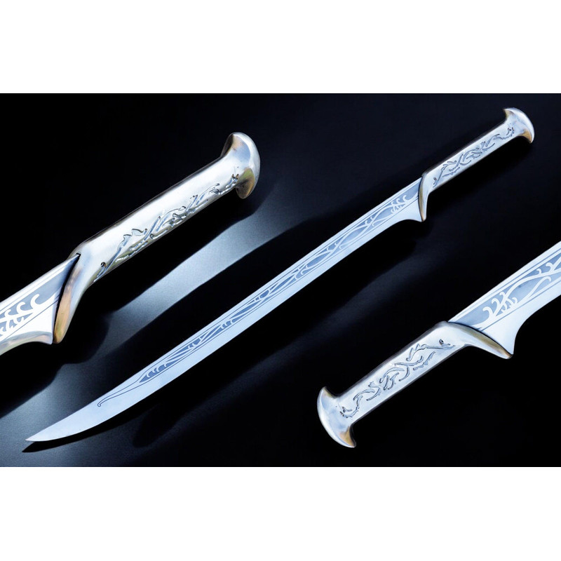 North American KnivesThanudril Handforged Damascus Sword  High Carbon Steel  Leather Sheath  Fantas 0