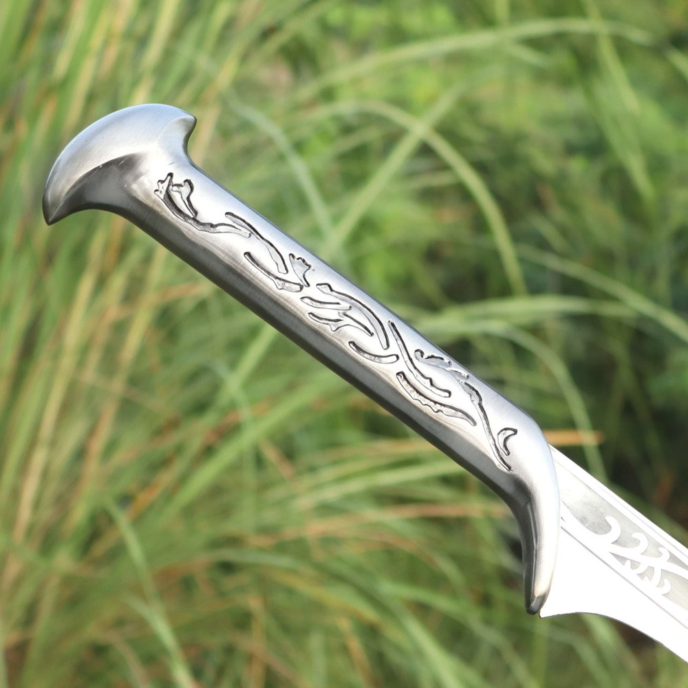 North American KnivesThanudril Handforged Damascus Sword  High Carbon Steel  Leather Sheath  Fantas 2