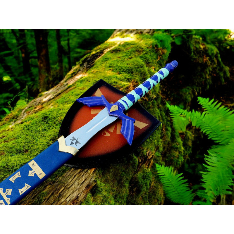 North American KnivesZeldaInspired Handforged Damascus Sword High Carbon Steel Leather Sheath Ma 3