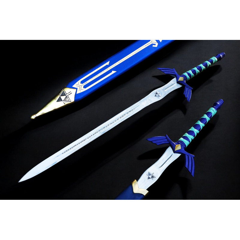 North American KnivesZeldaInspired Handforged Damascus Sword High Carbon Steel Leather Sheath Ma 5