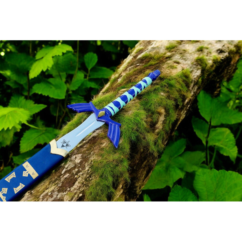 North American KnivesZeldaInspired Handforged Damascus Sword High Carbon Steel Leather Sheath Ma 13