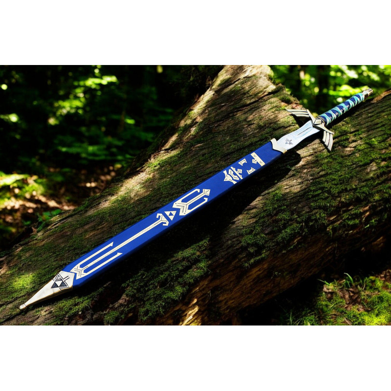 North American KnivesZeldaInspired Handforged Damascus Sword High Carbon Steel Leather Sheath Ma 16