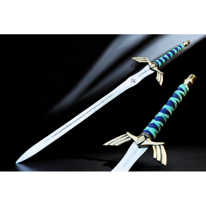 North American KnivesZeldaInspired Handforged Damascus Sword High Carbon Steel Leather Sheath Ma 19