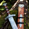 North American Knives Viking Pattern High Carbon Damascus Handmade Steel Sword With Ornate Wooden S