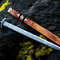 North American Knives Viking Pattern High Carbon Damascus Handmade Steel Sword With Ornate Wooden S
