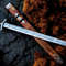 North American Knives Viking Pattern High Carbon Damascus Handmade Steel Sword With Ornate Wooden S