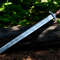 North American Knives Viking Pattern High Carbon Damascus Handmade Steel Sword With Ornate Wooden S
