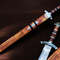 North American Knives Viking Pattern High Carbon Damascus Handmade Steel Sword With Ornate Wooden S