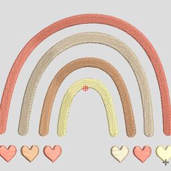 boho rainbow machine embroidery design, instant download 7 sizes & dst, sew, pes, exp, hus, pec, jef, vp3, xxx formats