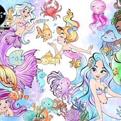 Mermaids  clip art, Mermaids 2 watercolor