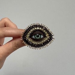 Third Eye Brooch Nazar Brooch Protection Amulet Eye Ball Evil Eye Handmade Personalized Gift Spiritual Jewelry Gift