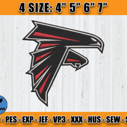 Atlanta Falcons Embroidery, NFL Falcons Embroidery, NFL Machine Embroidery Digital, 4 sizes Machine Emb Files-22-Karenn