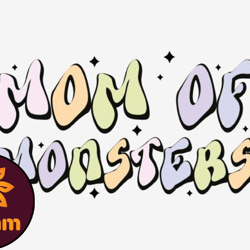 mom of monsters,retro halloween svg
