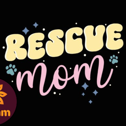 rescue mom retro mothers day svg dog mom