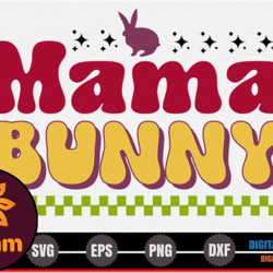 mama bunny retro easter svg
