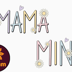 retro mothers day svg design mama mini