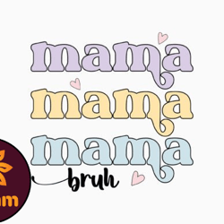 retro mothers day svg design mama bruh