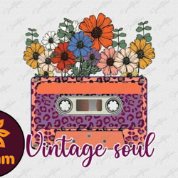 vintage soul flower retro cassette png