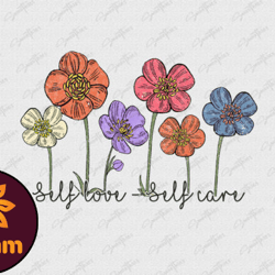 self love self care vintage flower quote