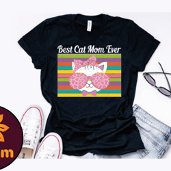 vintage retro best cat mom ever design