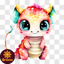 adorable dragon sitting on a black background png