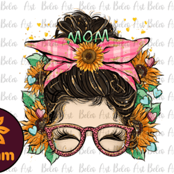 mothers day messy bun black hair design