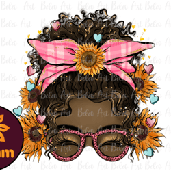 mothers day messy bun black skin design