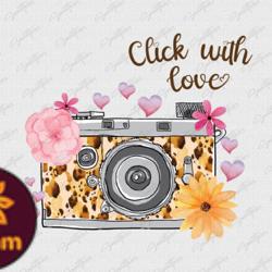 Click with Love Photography Vintage PNG Design 38
