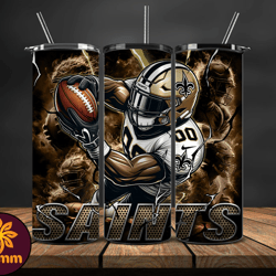 New Orleans Saints Tumbler Wrap Glow, NFL Logo Tumbler Png, NFL Design Png-23