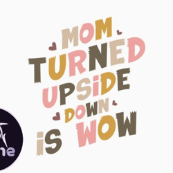 retro mothers day mom turned upside down