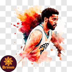 Watercolor Basketball Player PNG