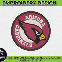 Cardinals Embroidery Designs, NFL Logo Embroidery, Machine Embroidery Pattern -04 by Wayne