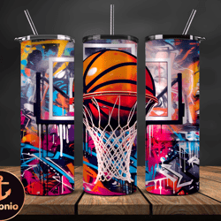 graffiti background 20 oz skinny tumbler, basketball design,nba teams,nba sports,nba tumbler wrap,nba ds-11