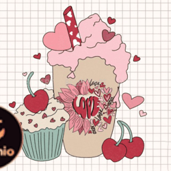 love coffee cupcake cherry valentine png design 21
