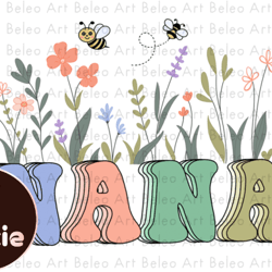 nana mama with flower retro sublimation