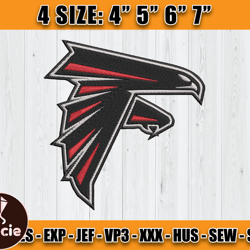 Atlanta Falcons Embroidery, NFL Falcons Embroidery, NFL Machine Embroidery Digital, 4 sizes Machine Emb Files-22-Tracie