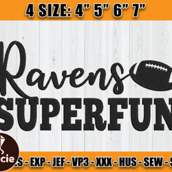 Ravens Embroidery, NFL Ravens Embroidery, NFL Machine Embroidery Digital, 4 sizes Machine Emb Files - 05