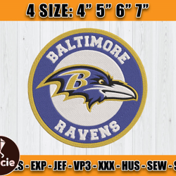 Ravens Embroidery, NFL Ravens Embroidery, NFL Machine Embroidery Digital, 4 sizes Machine Emb Files -11