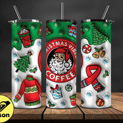 Grinchmas Christmas 3D Inflated Puffy Tumbler Wrap Png, Christmas 3D Tumbler Wrap, Grinchmas Tumbler PNG 123